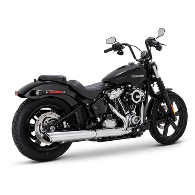 Add classic styling and sound to your M8 Softail with a factory 2-1 header with the Twin Slash slip-on muffler. The signature Twin Slash end treatment and unmistakable sound boasts a commanding presence and perfectly matches the finish of the stock header. 

- 4-Inch Round Muffler Body 
- Signature Twin Slash End Treatment 
- Classic Stamped Logo 
