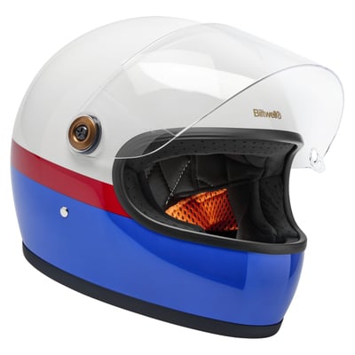 The Biltwell Gringo S has a sleek, old-school and iconic look from back to the 70’s with the high protection standards of the present time. The Gringo S is made of a slim profile ABS outer shell with hand-painted beautiful colors, CE certified anti-scratch and anti-fog visor, removable and washable liner with hand-sewn diamond stitch. Also there are speaker cut-outs for intercoms, a double d-ring chin strap and the helmets are ECE 22.06 and DOT certified.