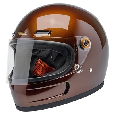Biltwell takes with the Gringo SV the classic motorcycle aesthetic we reenergized ten years ago in a bold new direction. The result is a helmet with world-class comfort, function, and style. There are vents directly integrated into the helmet shell, giving the helmet a racy silhouette while facilitating internal airflow. Channels within the EPS safety foam effectively dissipate heat and moisture buildup, ensuring comfort during rides. Additionally, the sliding mechanisms behind the brow vents enable riders to regulate airflow in colder conditions and are easily operated with a gloved hand. The Gringo SV has an injection-molded ABS outer shell is lightweight and meets US DOT FMVSS No. 218 compliant and ECE R22.06 certified.