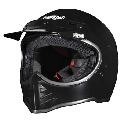 The Simpson M52 vintage helmet in its lightweight Tricomposite version blends timeless style with modern multi-material protection. Crafted from a durable mix of fiberglass, Kevlar, and carbon, this shell construction offers an ideal balance between strength, lightness, and affordability. With three shell sizes available, riders benefit from a precise fit, improved comfort, and reduced fatigue on long rides.

The helmet includes a fully integrated inner sun visor, giving you instant glare protection, while the hypoallergenic comfort liner ensures a plush feel and is fully removable and washable for lasting freshness. It is also communication system compatible, so you can seamlessly stay in touch while on the road.

For added safety, the helmet features a secure double d-ring retention system and is Ejext Helmet removable system ready, offering enhanced emergency response functionality.

• 3 shell sizes for a precise fit
• Lightweight Tricomposite shell (fiberglass, Kevlar, and carbon blend)
• Integrated inner sun visor
• Hypoallergenic comfort liner, fully removable and washable
• Compatible with communication systems
• Double D-Ring retention system
• Ejext Helmet removable system ready"	
