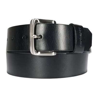 This Carhartt Leather classic belt has a classic design that's just right for the office or the weekend. It's made of thick, full-grain leather with a gunmetal-finished buckle. Carhartt logos are stamped into the leather on the belt tip and keeper.

• Antique nickel and black knurled roller buckle
• Keeper looped with debossed Carhartt logo
• Full grain, bridle leather
• 100% Leather