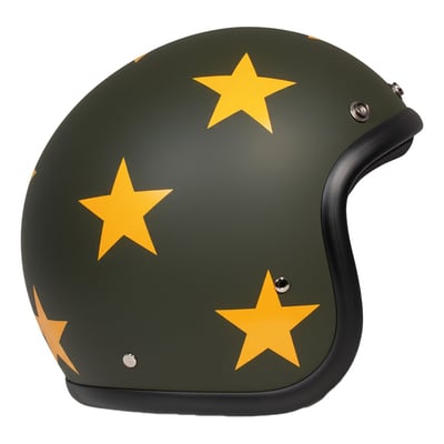 Embrace the fusion of classic style and modern functionality with the DMD Retro helmet, a nod to the iconic 70's design. This helmet isn't just a protective gear but a statement piece, crafted for those who dare to stand out. With its ECE 22.06 approved fiberglass shell available in three sizes, it offers a snug fit. The helmet is bluetooth ready, features integrated snaps for visors, and boasts a luxurious, washable lining with Velcro for a custom fit. Secured with a padded chin strap and a reliable Double D-ring closure, this helmet is the perfect blend of vintage charm and contemporary comfort.