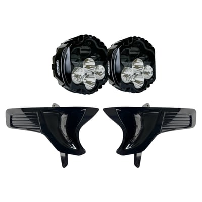 White / White dual headlamp upgrade kit. 
ECE, DOT & SAE approved. A White/White dual headlamp kit with low beam projecting 11,314 raw/5554 effective lumens from six projection-style LEDs. High beam adds eight additional direct-reflective LEDs boasting an impressive 22,274 raw/8634 effective lumens total. Side facing position lights further increase viewing angle and width of beam pattern for ditch-to-ditch illumination. Lamp assemblies are completely sealed IP67, waterproof with clear polycarbonate lens and gloss black aluminum housing. 
Shark Demon LED headlamps offer high-performance illumination, specialized for motorcycle on road use with unmatched beam pattern and durability. 
Complete with non-illuminated vents. 
Note: Requires removal of OEM turn signals. 
Note: See the optional LED lighted turn signal vent inserts 719368 (amber turn & white run) or 719369 (selective yellow turn signal with selective yellow lens) for further upgrading your Road Glide. Note that these lighted vent inserts replace the stock non-illuminated vent inserts, they are compatible with the 720025 white / white headlamp kit and 720026 white headlamp / yellow fog lamp Custom Dynamics V2 Shark Demon headlamp kits only. 
Note: See 719370 for the optional Plug & Play Custom Dynamics load equalizer. Designed for used in combination with 720025 and 720026 V2 Shark Demon dual headlamp kits, which require the removal of the OEM turn signals. Prevents trouble codes. 