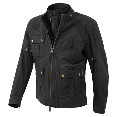 The By City Teneree Venty V jacket is made of abrasion resistant waxed cotton and mesh ventilated garment thanks to its panels on front back arms. Includes six outside pockets and two inside. Features adjustable cuffs, reflective details the YKK® zippers, front metal zipper with double slider. The jacket has a removable raincoat for both internal external use. Inner protections (back protection not included), removable Flexishock elbows shoulders EN 1621 1:2013 CE Level 2. The Teneree jacket is EN17092 4: 2020 A approved.