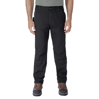 Built to move, these Carhartt work pants are as rugged as they come. They're made of stretch ripstop with reinforced pockets designed with your tools in mind. The pants have articulated knees that allow you to squat down comfortably plus a double-layer front that accommodates knee pads. Allows for more movement, sits slightly below the waist, leg opening fits over work boots.

• Relaxed fit, straight leg
• 8 oz/yd² - 271 gsm
• Stretch Ripstop
• Rugged Flex™ - Allows for more movement
• Comfortable fit through the seat and thigh with more room to move which sits at the waist
• Long Trousers
• Kick panels - Self fabric kick panel to allow for alterations
• Self fabric kick panel to allow for alterations
• Large Cordura™ fabric coin pocket on right side
• Right leg cell phone pocket and utility pocket
• Cordura™ fabric reinforced back pockets with additional fullness for extra capacity
• Flex Cordura™ fabric secure kneepad pockets conforms to FprEN14404-1:2022 dimensions with cleanout openings
• Button front closure
• Comfortflex waistband
• Large centre back belt loop for better fit with belt
• Flex Cordura™ Fabric comfortable gusseted crotch
• Carhartt label sewn on pocket
• 59% Cotton/39% Polyester/2% Elastane