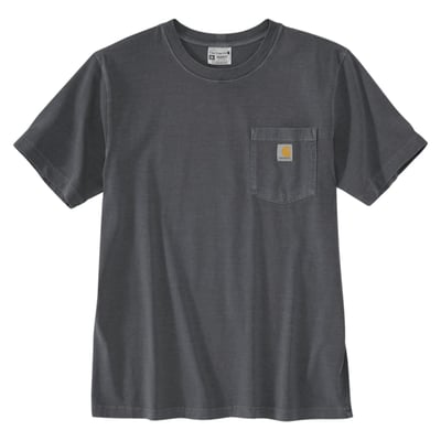 In the shop or on the jobsite, this Carhartt Irvine lightweight cotton blend t-shirt has you covered with a relaxed fit for a little extra room to move. Garment-dyed for a worn in look.

• Relaxed Fit
• Rib knit crew neck
• Left chest pocket
• Garment dyed for a worn-in look, colors may vary or fade over time due to the garment dye
• Flat two needle cover stitch hem
• Carhartt label sewn on pocket
• 5 oz/yd² - 170 gsm
• Lightweight Jersey
• 100% Cotton