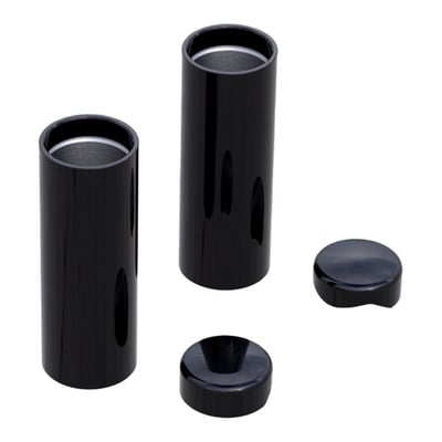4-piece kit, (2x caps fork plugs, 2x stand pipe cover above) CNC machined. Black coated