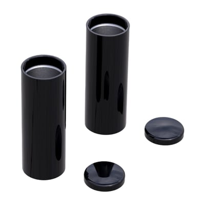 4-piece kit, (2x caps fork plugs, 2x stand pipe cover above) CNC machined. Black coated