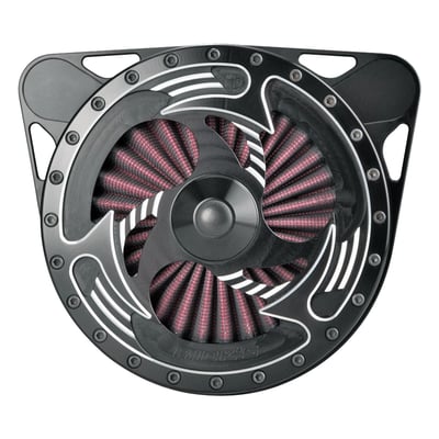 CNC machined aluminium cover for Rick's Good Guys 2 Basic Built airfilter kit. Simply select the Good Guys 2 Basic Built airfilter kit that matches your bike, then choose your preferred air filter cover design, and combine both options as desired.
Black anodized.