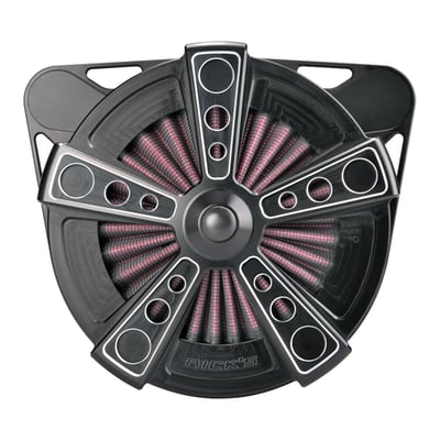 CNC machined aluminium cover for Rick's Good Guys 2 Basic Built airfilter kit. Simply select the Good Guys 2 Basic Built airfilter kit that matches your bike, then choose your preferred air filter cover design, and combine both options as desired.
Black anodized.