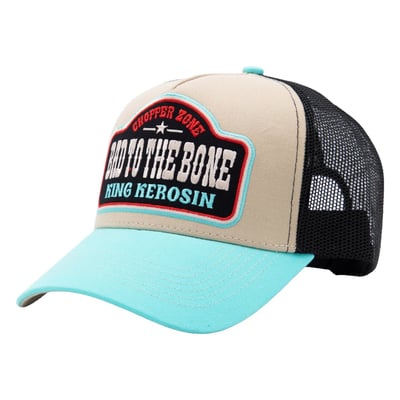For days when you want a relaxed yet stylish look. This King Kerosin trucker cap combines classic road vibes with a playful attitude. The striking front with its intricate 3D embroidered patch makes a bold statement, while the mesh back keeps you comfortably airy, perfect for long days on the road. A curved visor and adjustable snapback closure complete the design. Inside, branded King Kerosin bands and a fabric-backed embroidered front panel ensure added comfort and a polished finish.

• King Kerosin trucker cap inspired by the chopper lifestyle
• Intricate 3D embroidered patch as a striking highlight on the front
• Curved visor for a classic, casual fit
• Breathable mesh back for airy comfort
• Adjustable snapback closure for a flexible fit
•  Front: 100% cotton. Mesh: 100% Polyester
• Snapback closure