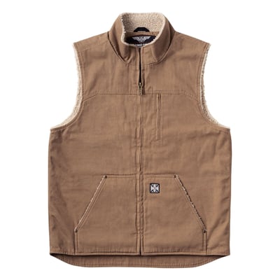 The Carhartt Sherpa lined everyday heavy duty work vest made of heavy canvas outer shell and sherpa lining and insulation to keep you warm. This American classic is a daily user. The vest has two inner pockets with zipper closure and one pocket with zip on the chest.