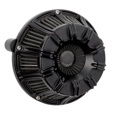 All black anodized finish
Inverted top plate with pleated side to maximize airflow
Black synthetic high performance air filter element with built-in velocity stack
To service, just clean and rinse filter element
Do not oil filter element
Offers increased leg room
Complete with installation hardware and gaskets.
Note: See 590442 for optional rain sock. See 960388 for the replacement air filter element
Note: These kits do not include oil reservoir