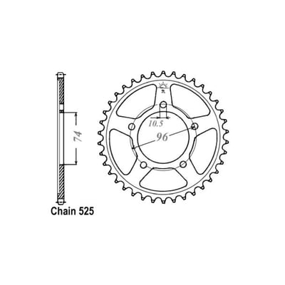 JT Steel rear sprockets are manufactured using Japanese C49 high carbon steel. Designed to minimise weight and maximise strength. Accurately machined to achieve balance and a perfect fit and chain alignment