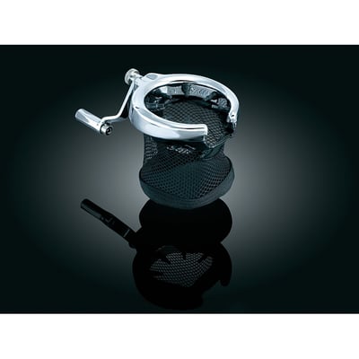 Our drink holders mount to either the right or the left seat handle where they’re out of the way but still within easy reach. 
The basket will hold a variety of containers from 2" to 3-1/2" in diameter. 
Can be easily removed when not in use.
