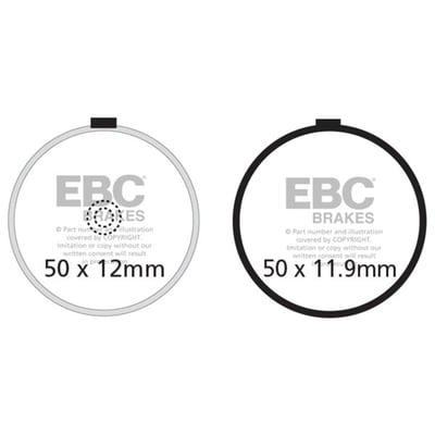 The EBC brake pads have great predictable stopping power, and they benefit from low disc abrasion and dust.
They are brake rotor friendly, and slower to brake in the wet.
These organic brake pads are ECE R 90 brake safety test approved.
Note: Check your local MCS dealer or the MCS sales department for exact type of approval and validity on bike model and years on the test report.