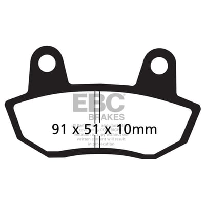 EBC V-Pads are Semi-Sintered brake pads that combine the highest qualities of an organic brake pad with the endurance of a sintered equivalent brake pad. The Vee brake pad range are designed for the heavy cruiser/streetbike market as a replacement brake pad. 
Low heat generation and offer reduced rotor galling and extended life and can be used to replace organic or sintered brake pads. 
ECE R 90 approved.Note: Check your local MCS dealer or the MCS sales department for exact type of approval and validity on bike model and years on the test report.
