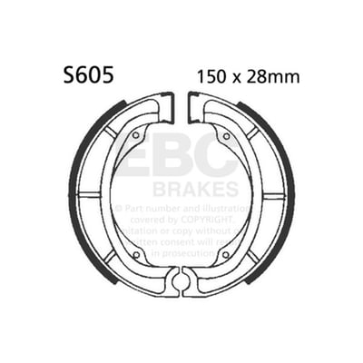 EBC plain brake shoes are made using high-pressure die cast aluminium platforms with bonded brake linings. They are radius ground, edge trimmed and also feature lead in & lead out chamfers at lining ends and original equipment style brake shoe springs.