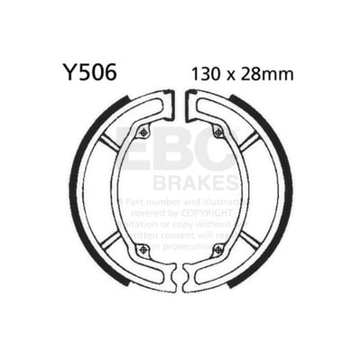 EBC plain brake shoes are made using high-pressure die cast aluminium platforms with bonded brake linings. They are radius ground, edge trimmed and also feature lead in & lead out chamfers at lining ends and original equipment style brake shoe springs.