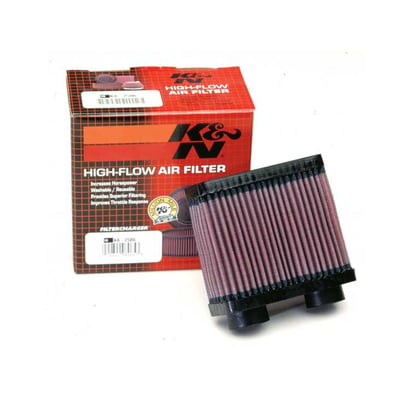 K&N filters are designed to achieve high, virtually unrestricted air flow while maintaining filtration levels critical to ensure long engine life. These high quality K&N air filters are reusable and washable, and they fit many air cleaners as stock replacement. The elements are designed with a ribbed surface that will give you up to 50% more filter area than a regular replacement filter, dramatically increasing air flow.  
- Designed to provide increased horsepower and acceleration. 
- Pleated cotton media provides a large filtration area offering low restriction and long service intervals. 
- Multi-layers of woven cotton gauze media offers excellent filtration. 
- Fits directly into OEM Airbox with application specific Sealing Bead ensuring a precise fit. 
- No fuel management modification are normally required to obtain increased performance. 
- Washable and reusable
