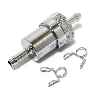 Chrome; aluminum; for 1/4 inch (6.35mm) ID fuel ines