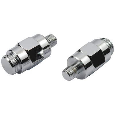 Steel relocation studs, that replace the stock pinch bolts in the upper or lower triple tree. 
Allows you to move the turn signals from the handlebars to the fork. 
5/16-24 to 10mm-1.5 threaded.
