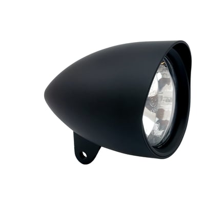 - Matte black aluminum body
- Elongated headlamp shell
- With H4 bulb
- ECE approved lens
- Bottom mount.