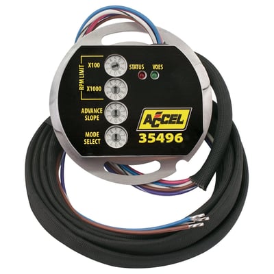 Works with single and dual fire ignition set-ups. Features 14 advance curves from stock to extreme and an adjustable rev. limiter. VOES input option and tachometer output. Front cylinder static timing with a L.E.D. light for easy set-up. 

Note: The difference between single dual fire explained: 
- Dual fire - 
This is the way the earlier, pre-Twin Cam, engines work. A single coil is used and both spark plugs fire simultaneously. This is the simplest system. The 'wasted' spark is sometimes said to be horsepower robbing. 
- Single Fire - 
This is the way the stock 00-up Twin Cam engines work. Two separate coils will fire the spark plugs independently and only the spark plug of the cylinder that is on compression stroke will be fired. It is said that these engines vibrate less and can improve power. The effects will become more pronounced with hotter cams and higher RPM.