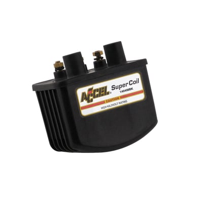 Used in single fire applications with electronic ignition. Up to 45% higher output than stock coils. Mounts to stock coil brackets, and fits under stock coil cover.