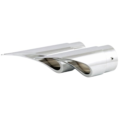 Exhaust tip set, made from chrome plated billet aluminum. Fits inside 2-1/4" (5.7 cm) outside diameter exhaust pipes. Sold in a quantity of 2.