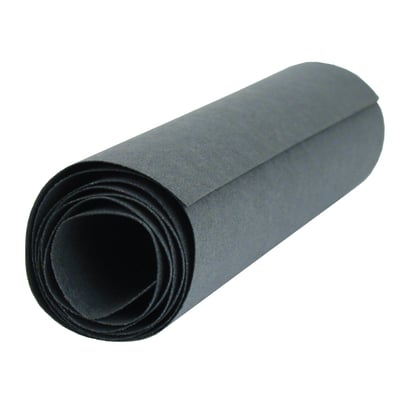 1/64" (0.4mm) thick on a 9" x 36" (23cm x 91.5cm) roll. 
Compatible with temperatures up to Up to 350°F (176°C). 
Fiber is easy to bend, chemically treated and resistant to oil, gasoline and water. For use on transmission side covers etc.