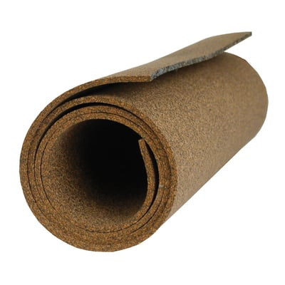 1/8" (3.2mm) thick. On a 12" x 36" (30.5 x  91.5cm) roll. 
- Cork gasket material, easy to bend 
- Light weight 
- Mainly used in low pressure fluid sealing applications such as timing covers, derby cover, rocker covers etc. 
- Oil resistant 
- Up to 135°C 