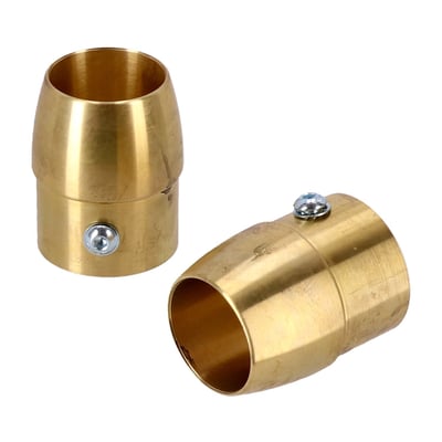 CNC machined solid brass exhaust tips. Fits directly into 2" O.D. straight cut drag pipes.