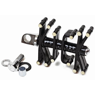 Black painted. 
Solid brass kick pedal. 
With anti-slip 'KICK' lettering in the design. 
Mounting bolt and hardware included.