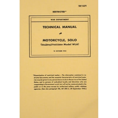 206 page. War department techical manual. Issued 18th Oct 1942. 