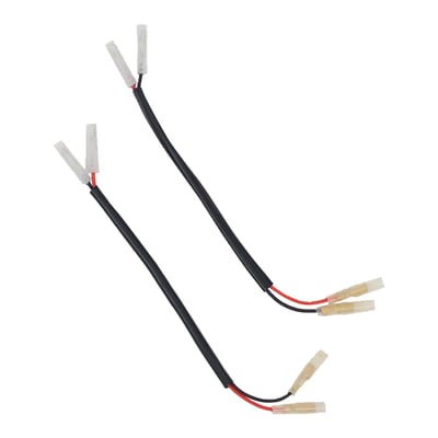 For liquid cooled Bonnies. These adapters allow Motone and other aftermarket turn signals to be plugged straight into the stock factory loom, no splicing of modifications required. Sold in a pair, for left & right side.