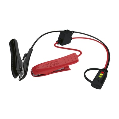 'The INDICATOR – Clamp'. 1.5 meter cable length A practical and quick way to connect your CTEK charger to your battery and see on the 'traffic light' LED indicator system a battery status indication. The Indicator Clamp is perfect for moving your charger quickly between different batteries in workshops or showrooms to learn what battery needs charging.