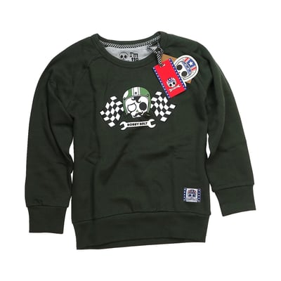 Bobby Bolt, born to be bold! Adventurous, streetwise, rebel, brave, naughty. For the next generation bikers we have the Sir Bobby crewneck sweater made from soft 100% organic french terry cotton fabric for ultimate daily comfort. Be bold be brave!