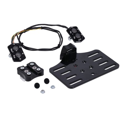 Gloss black anodized finish. 
Comes as left & right taillight kit, complete with license plate holder and mount. 
Functions as a 3-1 taillight, brake light, turn signal combo. Red on top and amber in the bottom. ECE approved. When the antenna is removed these Diamond taillights will fit the stock antenna holes in the filler panels without modifications. This ECE approved taillight kit includes the standard LED license plate light. Includes a H-D Plug & Play connector. Comes with 12 high power LEDs. Vity's Design manufactures products for those not shy of some attention. Designed as a balanced mix between the refined grace of classic elegance and a radical retro head turner. Apart from the visual stimulance, their attention to detail is nothing less than extraordinary. For those on route to glamour and grace, these are the parts that'll help you cross over to previously unknown custom levels. Perfect to style match with other Vity's Design products. 