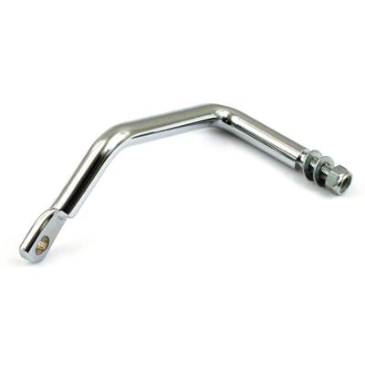Chrome plated steel.
Custom oil filter mounting bracket to allow installation of the vintage Panhead style oil filter kit, like MCS 900270.