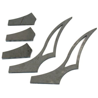 Spacer & side strut kit. 
Specifically designed for installing Medium 320mm wide Stiletto fenders to Softail frames. Sold in a kit. Ready to weld.