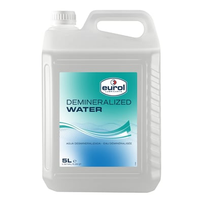 5 liter can. High quality purified water, used for maintenance to top-off conventional lead-acid batteries when the fluid level gets low due to the natural process of evaporation.
Note: New conventional lead-acid batteries must be activated by filling with battery acid (a sulfuric acid/water mixture called electrolyte) only. Demineralized water is used to replace evaporated water only. Regular tap water is not recommended.