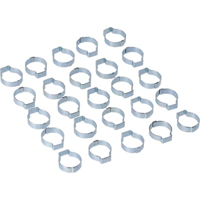 Stock style 'Clamp & Click' type crimp hose clamp. 
OEM replacement reference 10086