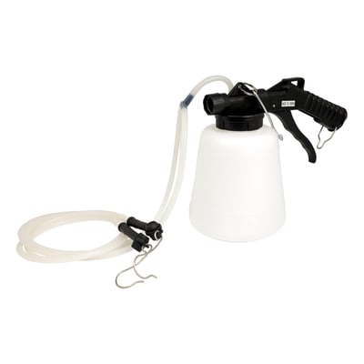 Vacuum suction system, allowing brake or hydraulic clutch bleeding; Works on air from a regular workshop air compressor; Capacity 1 liter.
Note: Without 1/4 NPT air hose nipple