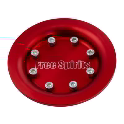 Red anodized aluminum. Fits the stock transmission pulley on all XR1200 models.