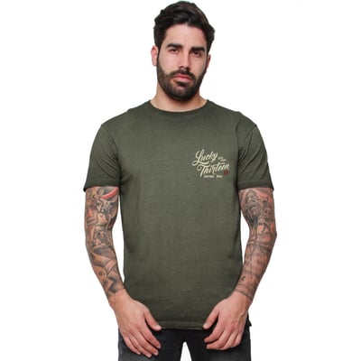 T-shirt, made from 100% cotton, with print on chest and large print on back.