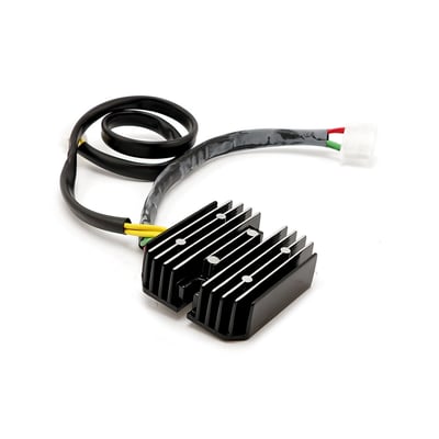 Rick's Motorsport Electrics offers this Lithium Ion compatible rectifier-regulator for your Honda VF700 Magna street bike with OE# 31600-MK3-000. Designed with a lower voltage set point to work with lithium ion batteries and is also a plug-n-play piece for your system. *The design eliminates the black wire from the OE harness.