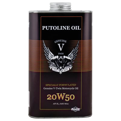 Full synthetic motor oil. Specially formulated for V-Twin engines. In classic metal can. API SI, JASO MA2 specified.