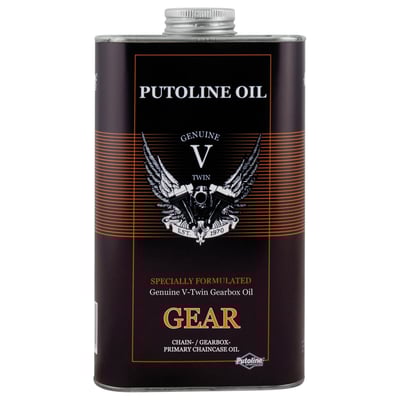 Full synthetic. In classic metal can. Transmission oil which is also suitable as primary chain case lubricant for all 4, 5 and 6-speed Big Twin and Sportster models. Made from the latest generation of synthetic base oils with Putoline additive technololgy. Low wear, smooth shifting and great clutch hold.