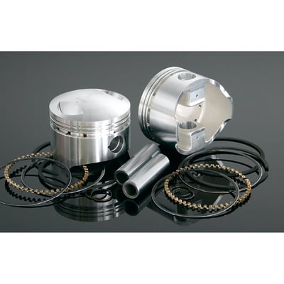 Forged high compression Wiseco piston kit.  9.5:1 compression ration (stock is around 8:1). Includes wrist pins, circlips and Hastings rings. 

Note: These Wiseco pistons will fit stock style Hastings rings with 1.2mm (0.047") top & middle ringlands and a 4.75mm oil ring.